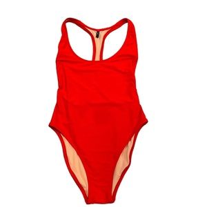 J. Crew Red Racerback One Piece Swimsuit